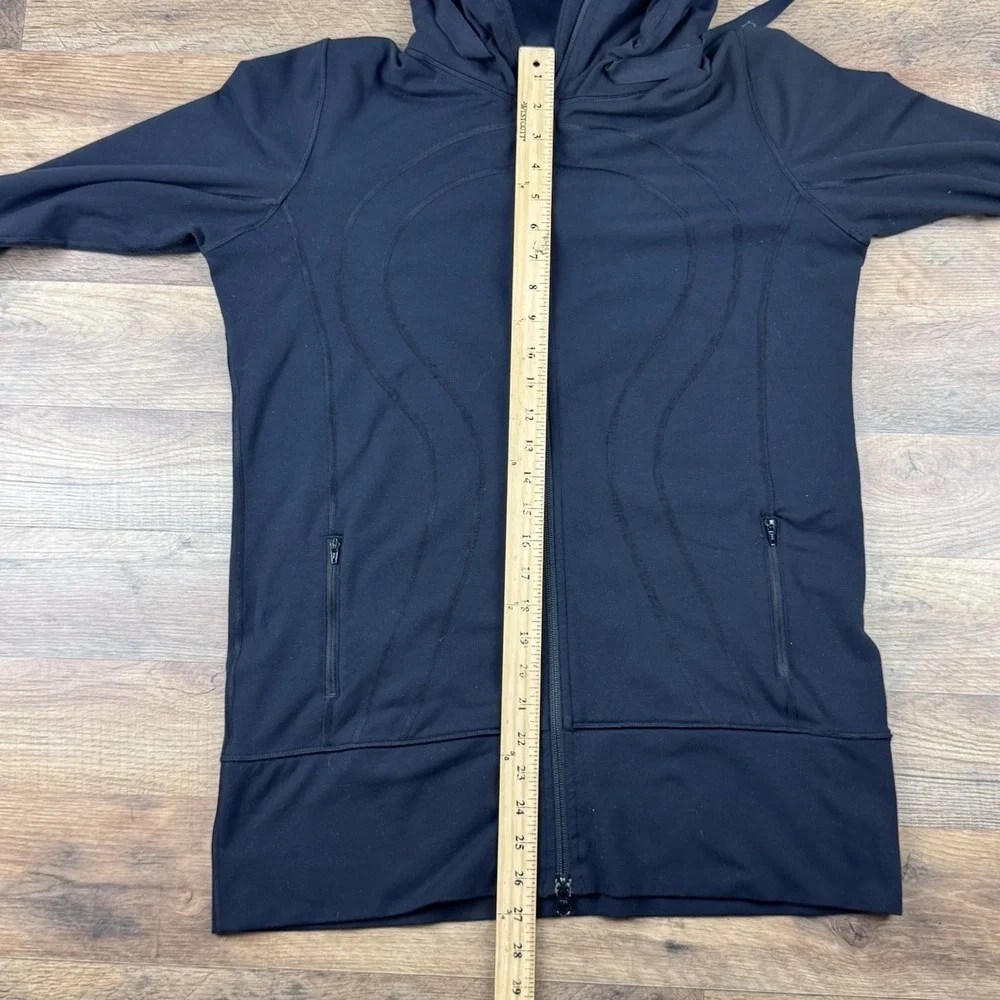 Lululemon Women's Stride Jacket Hooded Color Black Size 12 Full Zip